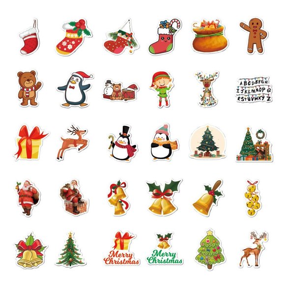 NEW Crafts STICKIES 51 Pieces Holiday Cartoon Graffiti Christmas Stickers - Picture 4 of 6